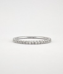 Designer 14k White Gold .45ct Pave Diamond Eternity Wedding Stackable Band Ring