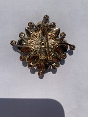 Vintage CORO Blue Stone Circle Brooch Pin and Clip on Earrings Set Signed
