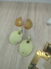 Vtg 80’s-90’s Big Enamel Earrings Geometric Retro Lot