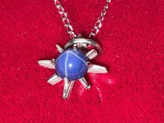 VINTAGE KAREN LYNNE 14KT GOLD LINDE STAR SAPPHIRES EARRINGS, NECKLACE SET