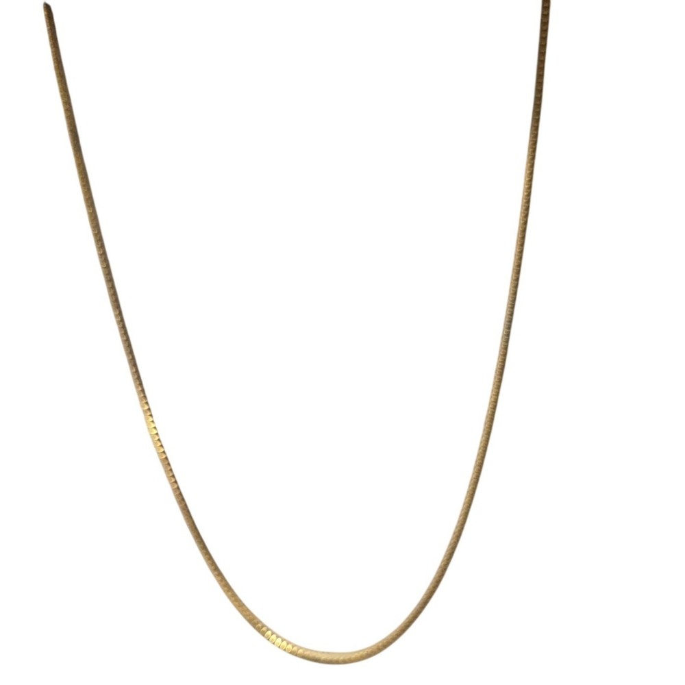 Vintage Gold Tone Box Chain Necklace 18 Minimalist Classic Fashion Jewelry Women