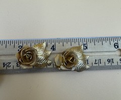 Vtg Judy Lee Gold Rose Leaf Wreath Brooch Clip Earrings Set