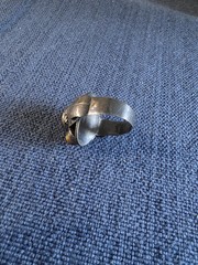 Vintage Taxco Mexico Poison Pill Tiger’s Eye Leaf Sterling Silver Ring