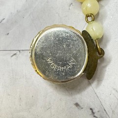 Two Vintage West Germany Necklaces Yellow Off White Lucite Plastic 3 Strand Long