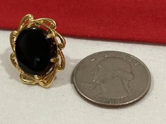 Vintage JJJ Signed 1/20 12k G.F. Gold Filled Black Onyx Mens Tie Tac or Pin