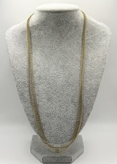 Vintage Gold Tone Layered Necklace Multi Strand Chain Classic 23”