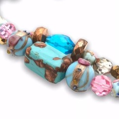 Womens Murano Glass Beaded Necklace Matched 56in Jewelry Vintage
