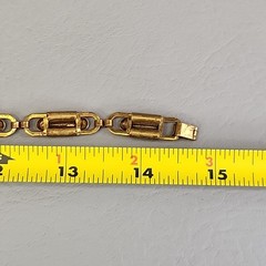 Vintage Kramer of NY Necklace Book Chain Victorian Revival Gold Tone SHORT 14″