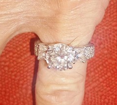Vintage Lady’s 2.85ct Natural Diamond 5.35 TCW Platinum 900 Engagement Ring