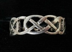 Vintage Sterling Silver Openwork Celtic Knot Design Band Ring Size 9.5 THAILAND