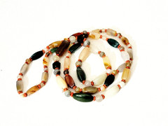 Polished Glass Artisan Multicolor Beggars Beads Knotted 48 inch