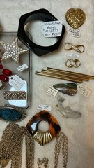 Vintage Jewelry Lot Some Signed Rhinestone Brooch Necklace Clip Earring Over 25!