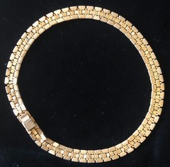 Vintage 1940s Crown Trifari Alfred Philippe Honeycomb Hex 14.5″ Choker Necklace