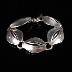 DGH Danish Scandinavian Sterling Silver Link Bracelet 925S Modernist 7.5″ 30g