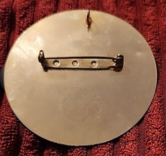 Vintage Banded Sliced Agate Brooch Pendant Art Nouveau Art Deco Minimalist