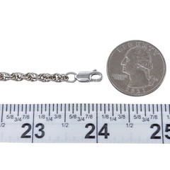 Vintage Sterling Silver 925 Rope Link Chain Necklace 24″