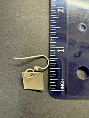 Vintage 1990’s Minimalist Green Geometric Square Dangle Earrings
