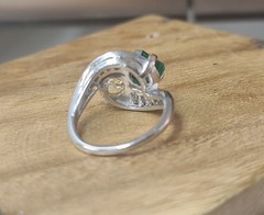2.28ct. Platinum Vintage Art Deco Natural Emerald Diamond Toi Et Moi Ring GIA