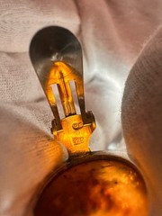Vintage Pre- Historic Amber Sterling Silver Oval Clip-On Earrings TW. 6 Grams