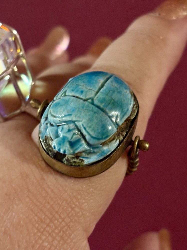 Aunt Elza Large Scarab Egyptian Ring Magical Strega Fortune Teller Heirloom