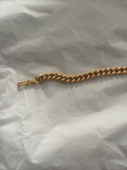 Vintage New Old Stock 7.5” 9mm Gold Plated Curb Link Bracelet