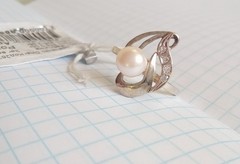 Vintage Beautiful Ring with pearl Sterling Silver 925 test Women Jewelry siz 8.5