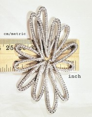 Large Swarovski Amarante Flower Ribbon Style Pendant Crystals Pave Collection