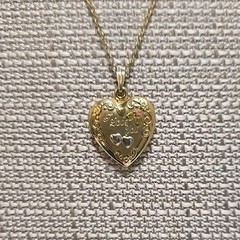 14K GOLD FILLED HEART LOCKET COLORIZED I LOVE YOU 20 MM 3 GRAMS J