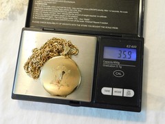 Vintage 12K Gold Filled Photo Locket Pendant Necklace 35.9 Grams
