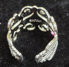 Vintage Sarah Coventry Ring ~ “Silvery Lace” 1974 Cuff Style Adjustable Size Scc