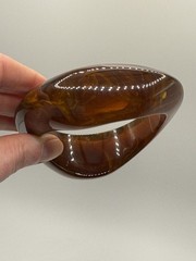 Vtg Lucite Acrylic Tortoiseshell Chunky Bracelet Asymmetrical Resin Swirl A