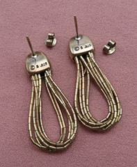 Dakota West Sterling Silver Shube Vintage Earrings Liquid Silver 1.5 in 975c
