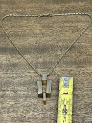 Vintage Starky Rectangles Golden Mid Century Modern Choker Necklace Goldtone