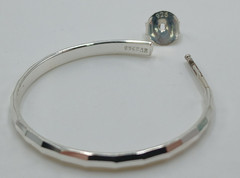 VTG FAS 925 Faceted Hoop Earrings 1.25in Sterling Silver 3g Classic Polished
