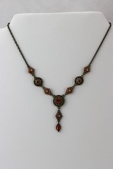 Nina Ricci/Avon Brass Toned Rhinestone and Enamel Necklace, 15gr
