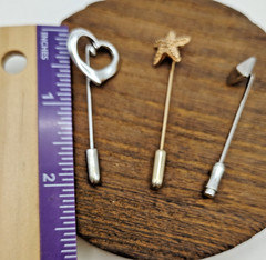 Vintage Sarah Coventry Gold & Silver Tone Sea Star Heart Triangle Stick Pins