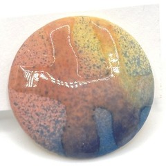 Vintage Blue Earring Bundle 3 Pairs Enamel Hoops Studs Abstract Ceramic Discs