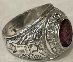 Vintage Taylor Maid Sterling Silver U.S. Army Military Ring –Red Stone **Read**