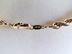 Vintage 24KT Gold Bonded GB Twisted Rope Chain Necklace 20”
