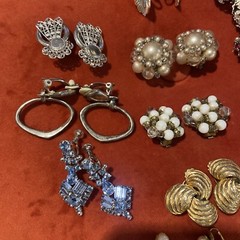 Lot Of Vintage Clip On Earrings Lot 14 Pair Lot Clip Screw Back Earrings Lot
