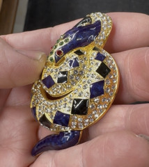I Am Edgar Berebi my Blue Python pin Brooch From My Archives Vintage 24kplate