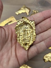 Vintage Brass Stampings Findings Pendant Pin Jewelry Making Horse Dog Western