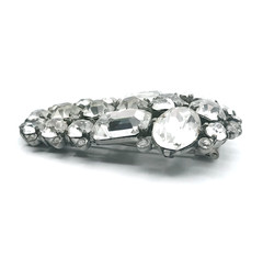 Vintage 1940s Eisenberg Original Clear Rhinestone Pot Metal Fur Dress Clip 3in