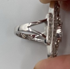 Sterling Silver ring 6.5 CZ Bella Luce Vintage Art Deco Edwardian 6gr JTV