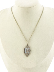 Creed Sterling Silver Our Lady Pendant Necklace Art Deco 15 In