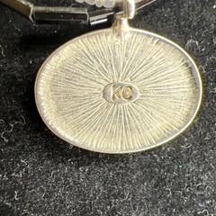 Vintage Kimberly Creations KC Yin Yang Abalone Shell Black Onyx Look Pendant