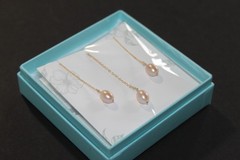 Delezhen Pink Pearl Gold Tone Necklace and Earrings Set by Sjaan Etsy New in Box