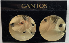 GANTOS Gold-Tone Large Circle Stud Earrings 1.25 in Pierced NEW WITH TAG