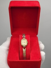 SWISS [N. MINT] 16mm OMEGA Gold Plated 17 JEWELS WORKING WIND UP WATCH Vintage