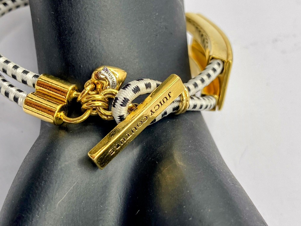 Vintage Juicy Couture Distinctive Crest Design Two-Tone Bracelet